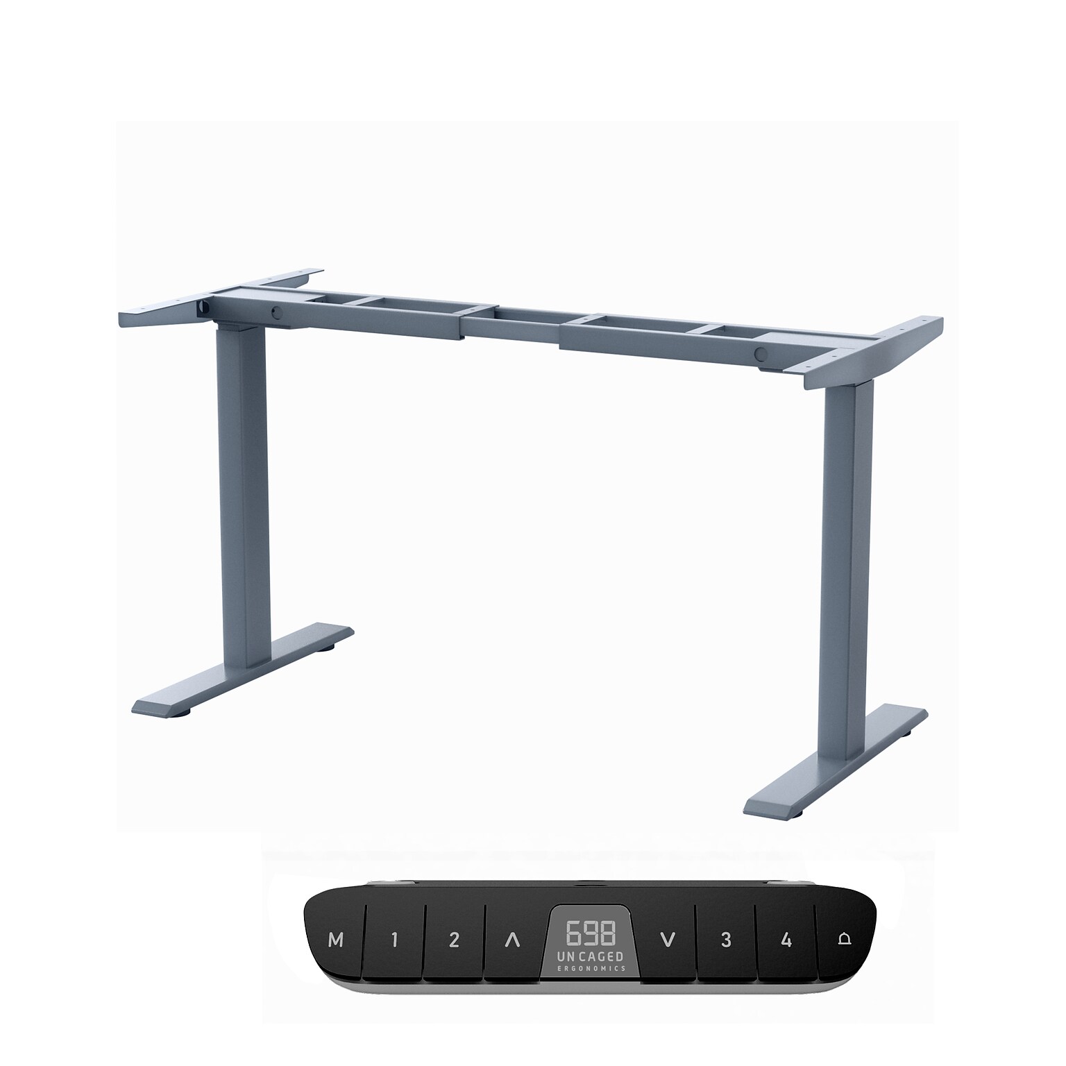 Uncaged Ergonomics Rise Up Electric Adjustable Height Desk Frame Gray (Rug)