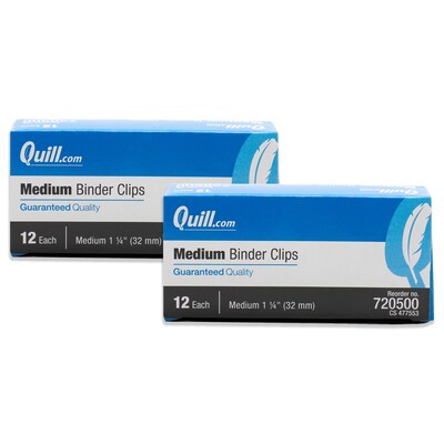 Quill Brand, Medium Binder Clips, 24 Pack - Save 18% off