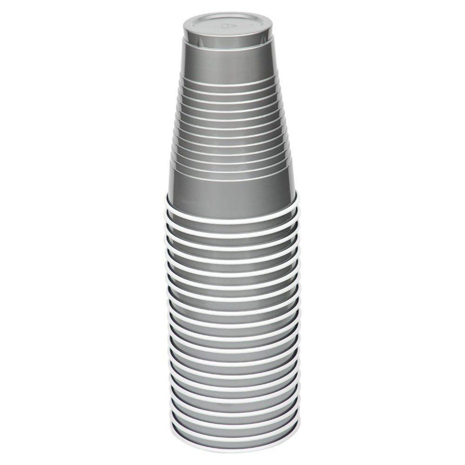 JAM Paper Plastic Party Cups, 12 oz, Silver, 20/Pack (255525373)