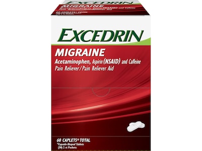 Excedrin Migraine 250mg Acetaminophen Caplet, 2/Packet, 30 Packets/Box (64498)