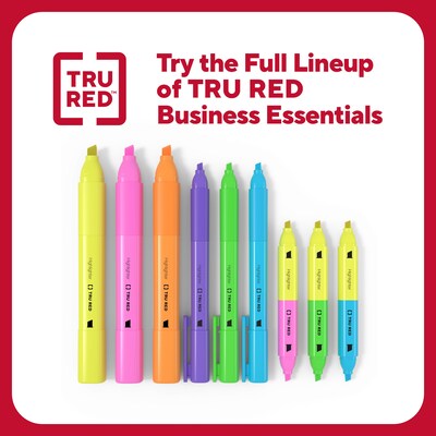 TRU RED™ Pocket Stick Highlighter with Grip, Chisel Tip, Yellow, 36/Pack (TR54582)