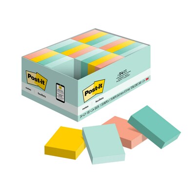 Post-it Notes, 3 inch x 3 inch, Assorted Bright Colors, 16 Pads