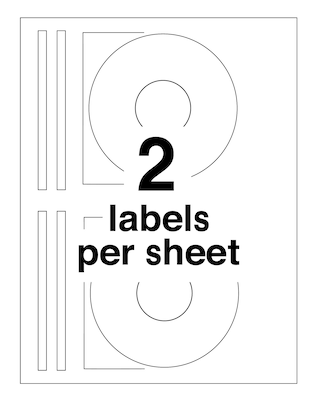 Avery Laser Media Labels, White Matte, 40 Disc and 80 Spine Labels/Pack (5692)