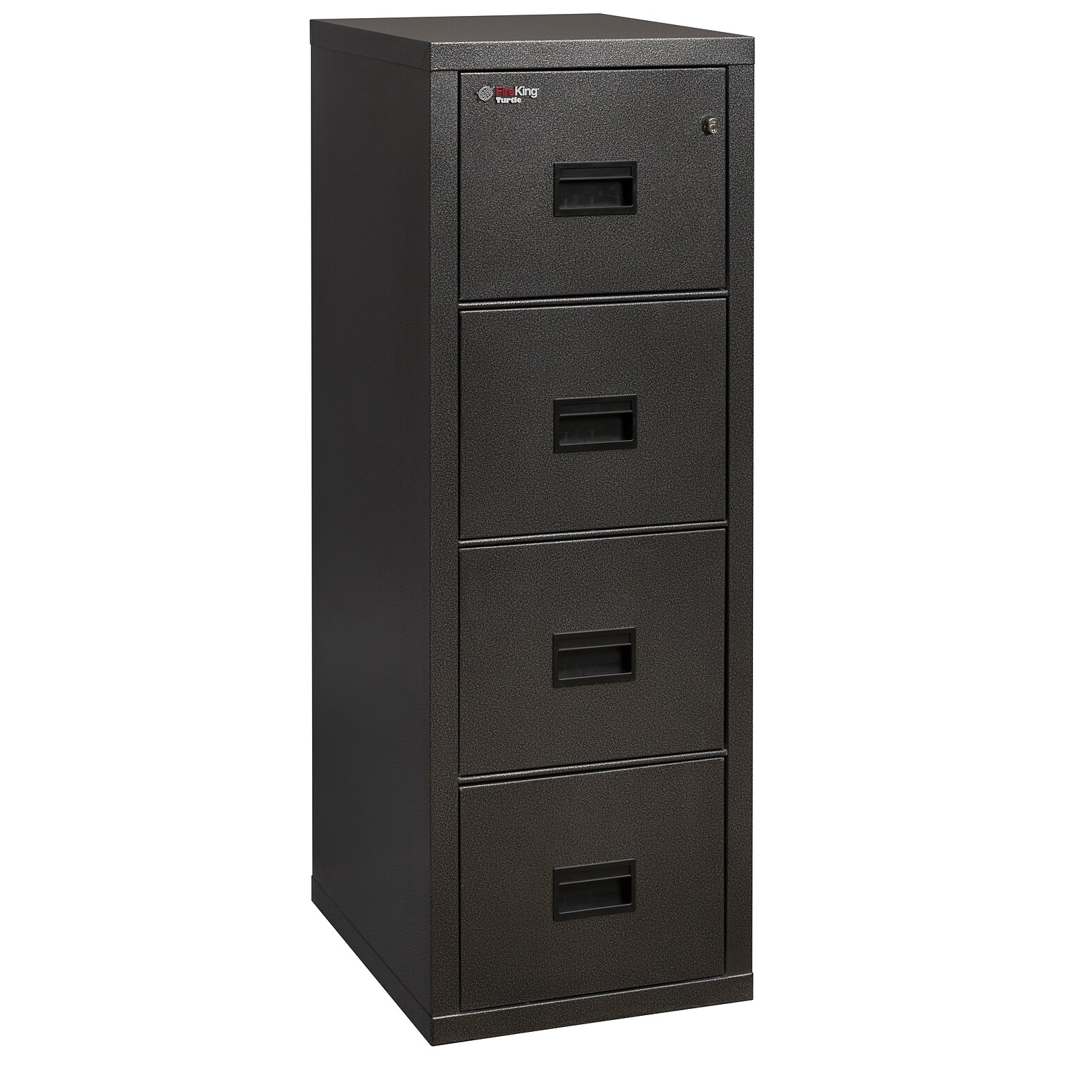 FireKing Turtle 4-Drawer Vertical File Cabinet, Fire Resistant, Letter/Legal, 22, Black (4R1822-CBL)