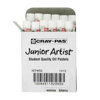 Sakura Cray-Pas Junior Artist Oil Pastels, White, 12/Pack, 6 Packs (SAKXEP050-6)