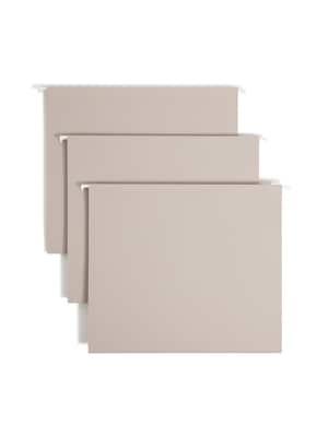 Smead Heavy Duty TUFF Hanging File Folders with Easy Slide™ Tab, 1/3 Cut, Letter Size, Steel Gray, 18/Box (64240)