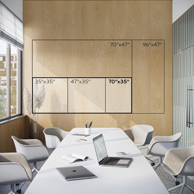 U Brands Glass Dry-Erase Whiteboard, 6' x 3' (00123AANNN)