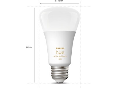 Philips Hue 60W Equivalent A19 LED Smart Light Bulb, Warm White, 2/Pack  (548560)