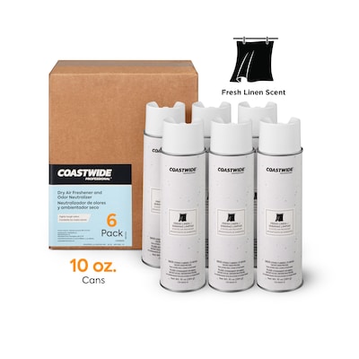 Coastwide Professional™ Air Freshener Aerosol, Fresh Linen, 10 Oz., 6/Carton (CW58503-A)