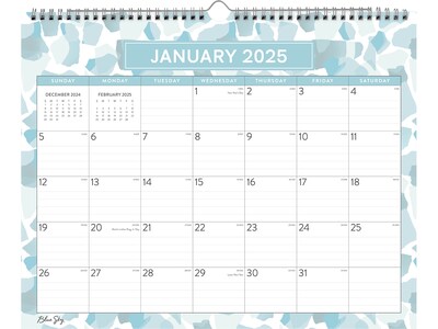 2025 Blue Sky Amitza Blue 15 x 12 Monthly Wall Calendar, Blue/White (148772-25)