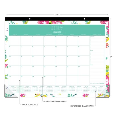 2025-2026 Blue Sky Day Designer Peyton White 11 x 8.75 Academic Monthly Wall Calendar, Multicolore