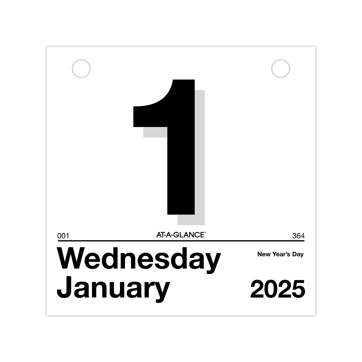 2025 AT-A-GLANCE Today Is 6 x 6 Daily Calendar Refill, White/Black (K1-50-25)