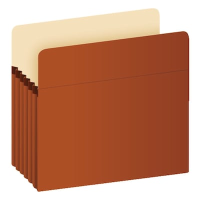 Pendaflex Reinforced File Pocket, 5 1/4" Expansion, Letter Size, Redrope, 10/Box (1534GOX)