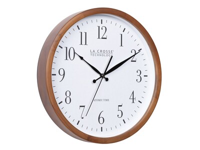 La Crosse Technology Atomic Wall Clock, Wood, 12.80 (404-50447)