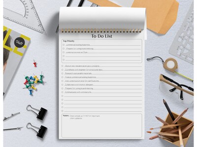 Better Office To-Do List Notepad, 8.5" x 11", Ruled, White, 50 Sheets/Pad, 3 Pads/Pack (25823-3PK)
