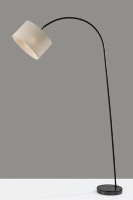 Adesso Chrystie 83.5"H Black Floor Lamp with Drum Shade (4053-01)