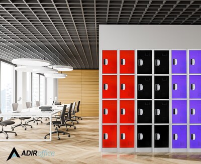 AdirOffice 72"H 4-Tier Purple Storage Locker (ADI629-204-PUR-DL)