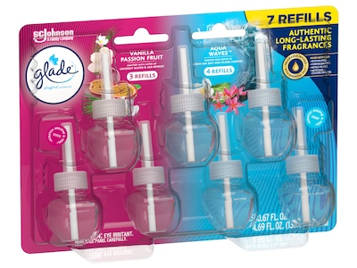 Glade PlugIns Scented Oil Refills, Assorted Scents, 0.67 Fl. Oz., 7/Pack (350783)