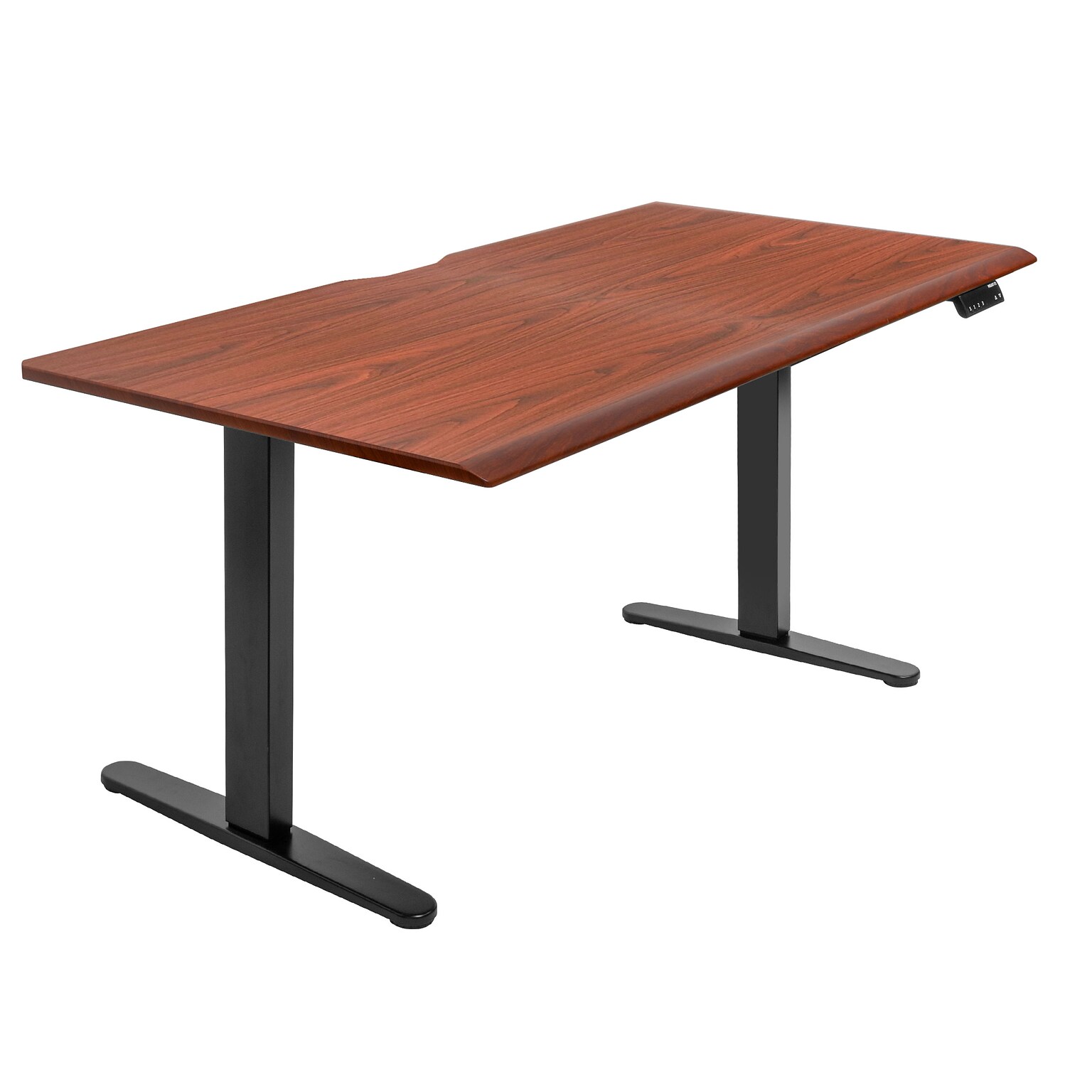 Mount-It! Dual Motor 60W Electric Adjustable Standing Desk, Black/Hazelnut Brown (MI-18125)