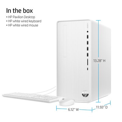 HP Pavilion Desktop Computer, Intel Core i5-12400, 12GB RAM, 256GB SSD, Mouse & Keyboard Included, Windows 11 Home