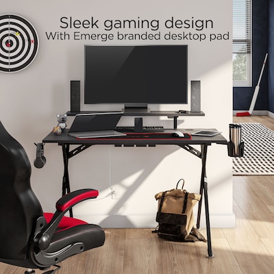 Emerge Vizon 47" Gaming Desk, Black (59260) | Quill.com