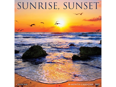 2025 Willow Creek Sunrise, Sunset 12 x 12 Monthly Wall Calendar (45046)