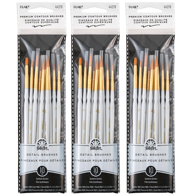 Plaid Synthetic Taklon Round Brush Set, Round Brush, 10/Pack, 3 Packs/Bundle (FLK44278-3)