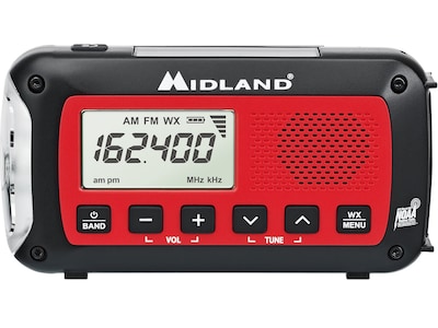 MIDLAND RADIO Wireless Emergency Crank Radio, Black/Red (ER40)