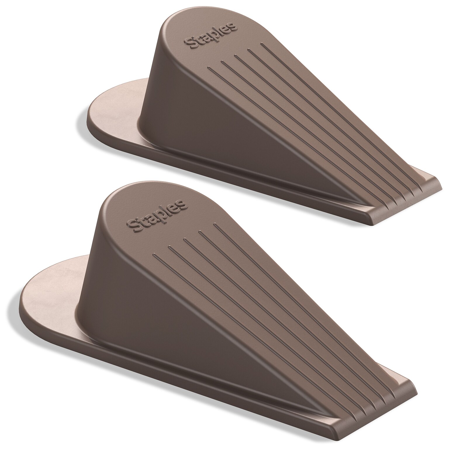 Staples Extra Large Rubber Door Stops, Brown, 2/Pack (ST62714)