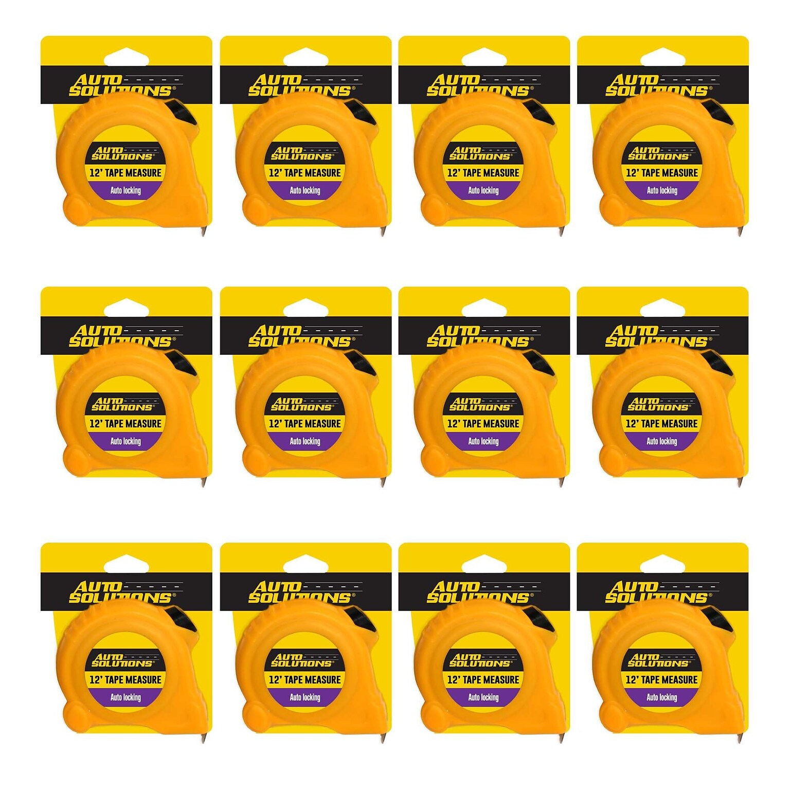 Auto Solutions 12 Self Locking Tape Measure, 12/Pack, 12 Packs/Carton (14750)