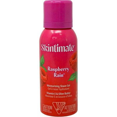 Skintimate Raspberry Rain Moisturizing Shave Gel, 2.75 oz Travel Size Bottle, 4 Bottles/Bag, 12 Bags