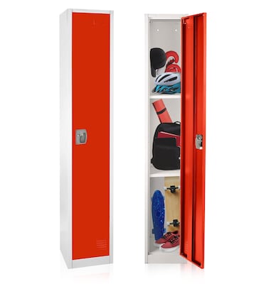 AdirOffice 72H Single Tier Red Storage Locker (ADI629-201-RED-DL)