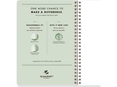 2025 Cambridge GreenPath 5.5" x 8.5" Weekly & Monthly Planner, Paper Cover, Multicolor (GP49-200-25)