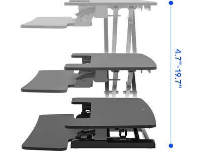 FlexiSpot M7 Series 35"W Manual Rectangular Adjustable Standing Desk Converter, Black (M7-E-35B)