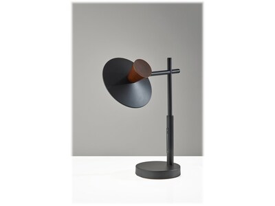 Adesso Elmore LED Desk Lamp, 16.5", Black/Walnut (5180-01)