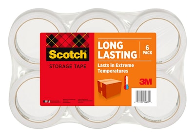 Scotch Long Lasting Storage Packing Tape, 1.88 x 54.6 yds., Clear, 6/Pack (3650-6)