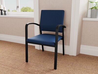 Lesro Newport Vinyl Guest Chair, Patriot Plus Imperial Blue/Black (NP1101.SBK-01PPIB)