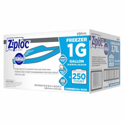 Ziploc Freezer Two Gallon Bags, 10 Ct