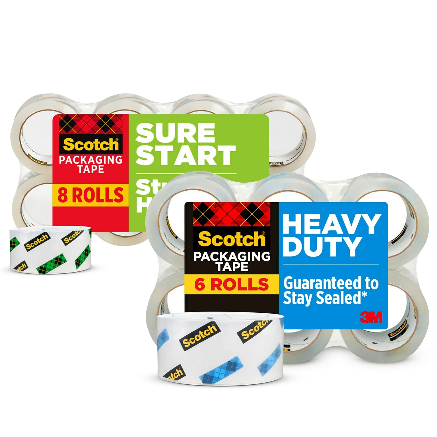 Scotch Packing Tape & Scotch Heavy Duty Packing Tape, 1.88 x 54.6 yds., Clear, 14/Pack