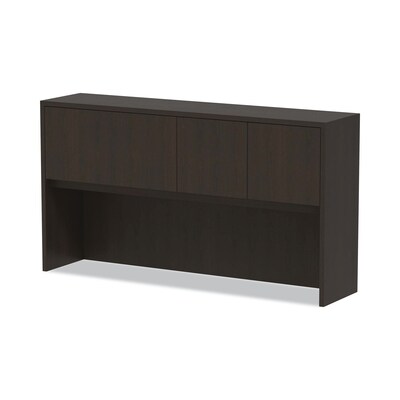 Alera Valencia Series Hutch With Doors, 64 3/4w X 15d X 35 1/2h, Espresso