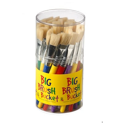 Princeton RealValue Mixed Media Natural Bristle, Kids Stuby Flat Brush Set, 30/Set (PBXP5950FC)