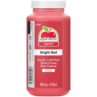 Apple Barrel Acrylic Paint Matte, 16oz., Bright Red, 3/Pack(APP21123E-3)