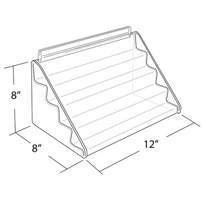 Azar Displays Four-Tier Shelf Counter Step Display, 12 wide (326040)