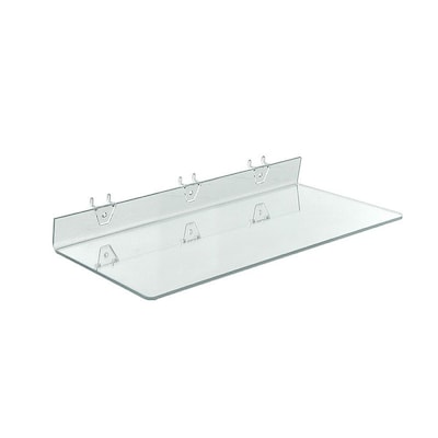 Azar® 20" x 8" Acrylic Shelf For Pegboard/Slatwall, Clear, 4/Pk