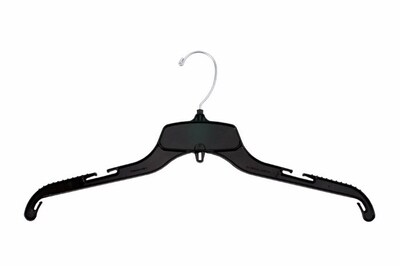 NAHANCO 17 Plastic Super Heavy Weight Top Hanger, Black, 100/Pack (28800)