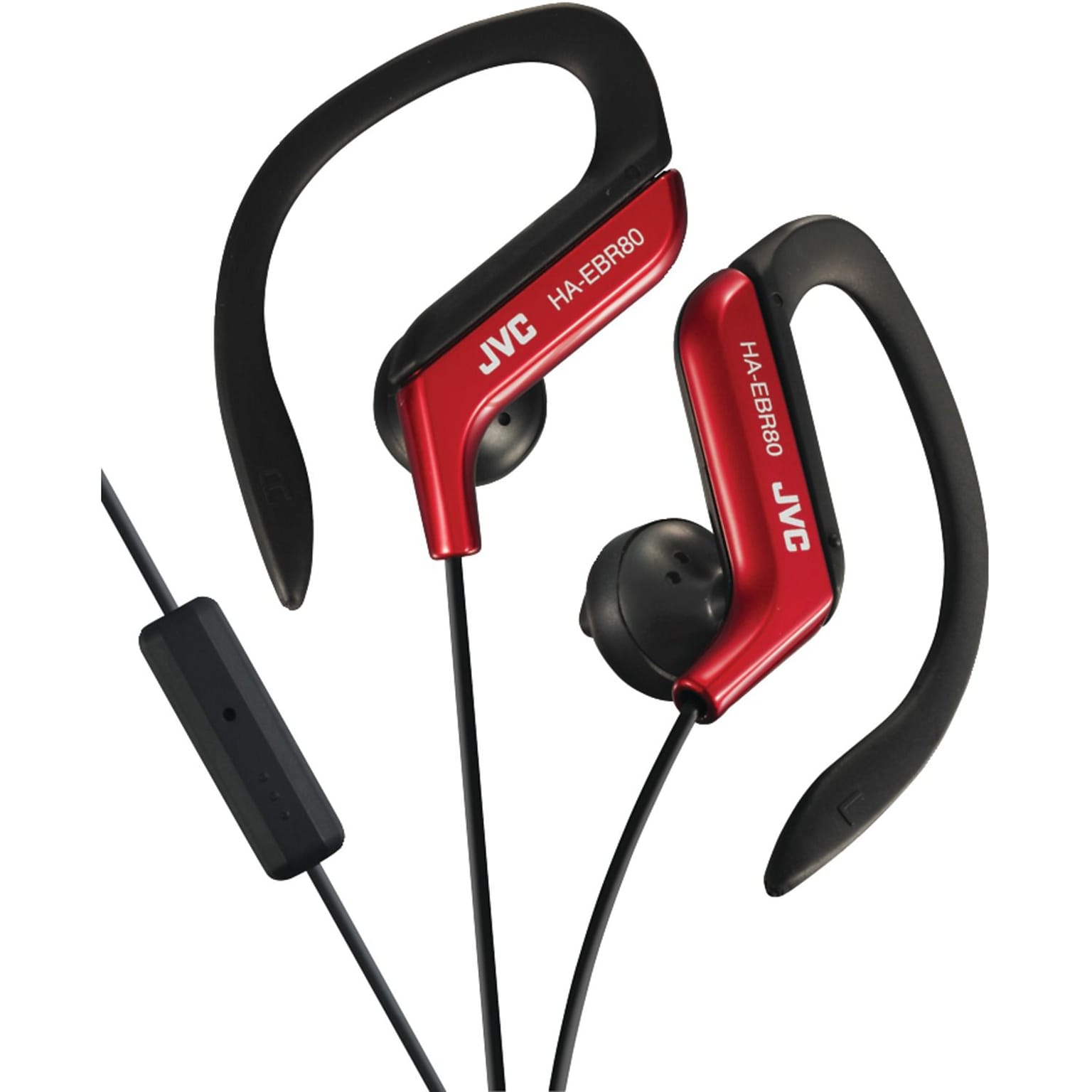 JVC HA-EBR80R Stereo Sport-clip In-Ear Headphone with Mic and Remote, Red |  Quill.com