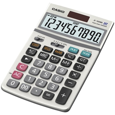 Casio 10-Digit Desktop Calculator, Gray (JF-100BM)
