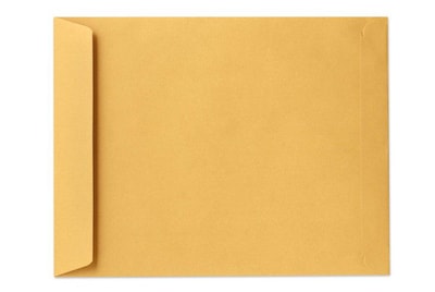 LUX Open End Kraft Moistenable Glue #15 1/2 Catalog Envelope, 12 x 15 1/2, Brown, 50/Pack (93404-5