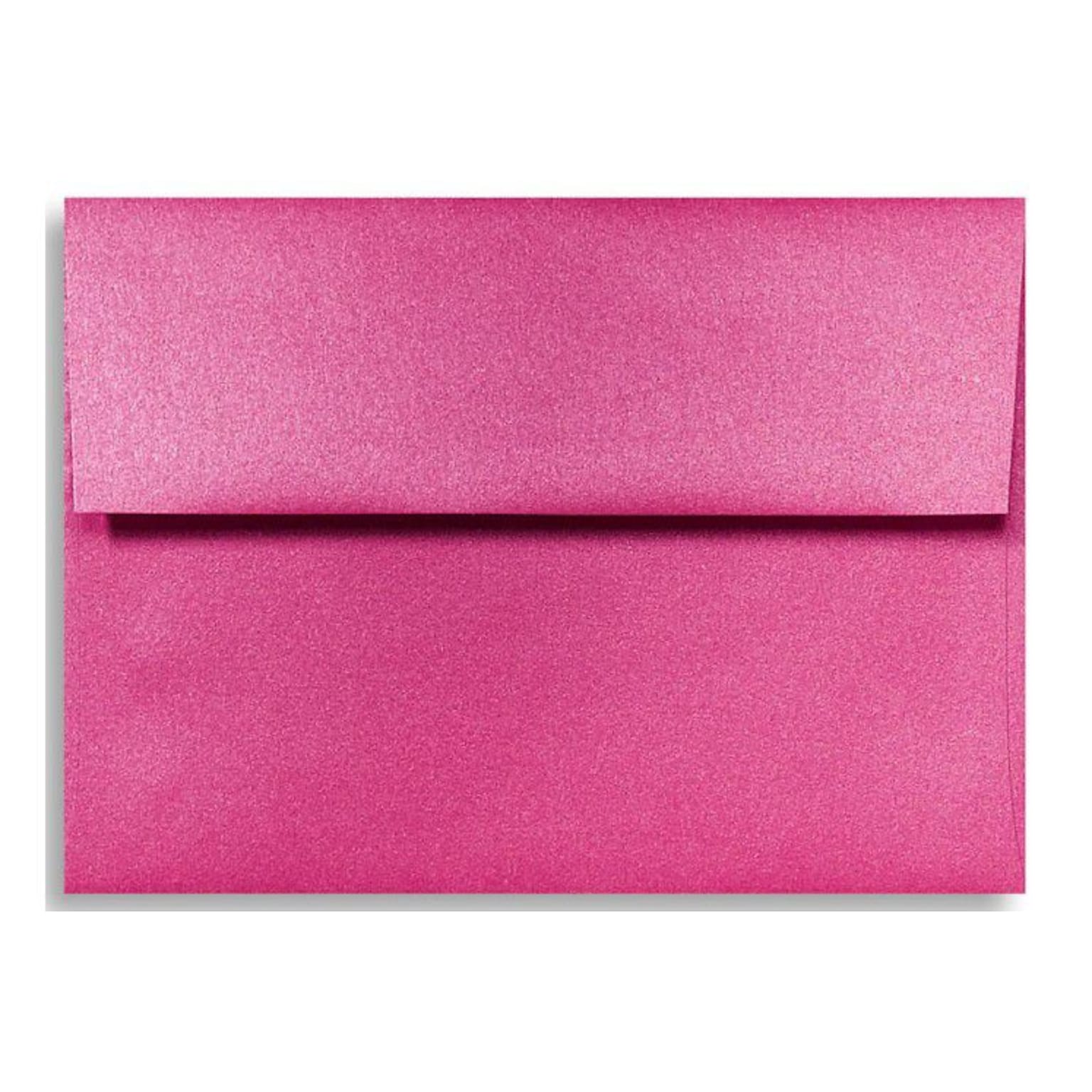 LUX® 80lb 5 1/4x7 1/4 Square Flap Metallic Envelopes W/Peel&Press; Azalea, 500/BX