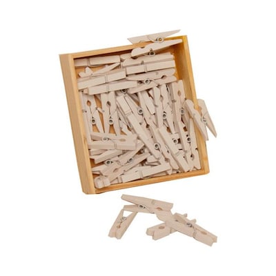 JAM Paper® Wood Clip Clothespins, Medium 1 1/8 Inch, White Clothes Pins, 50/Pack (2230719109)